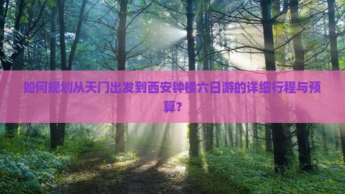 如何规划从天门出发到西安钟楼六日游的详细行程与预算？