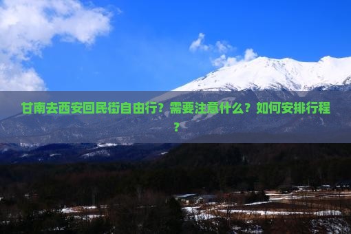 甘南去西安回民街自由行？需要注意什么？如何安排行程？