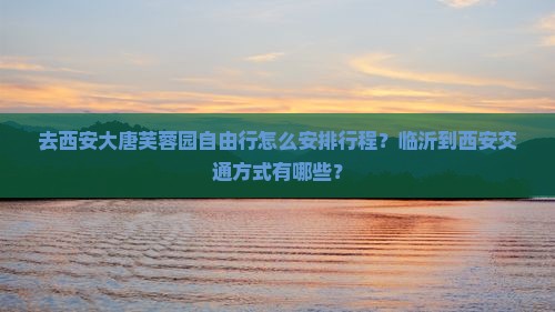 去西安大唐芙蓉园自由行怎么安排行程？临沂到西安交通方式有哪些？