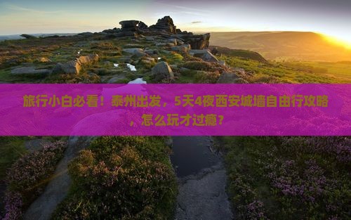 旅行小白必看！泰州出发，5天4夜西安城墙自由行攻略，怎么玩才过瘾？