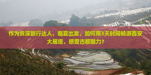 作为资深旅行达人，临夏出发，如何用3天时间畅游西安大雁塔，感受古都魅力？