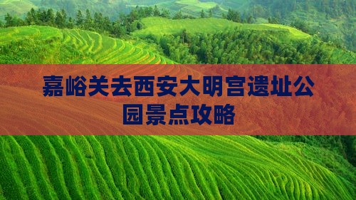 嘉峪关去西安大明宫遗址公园景点攻略