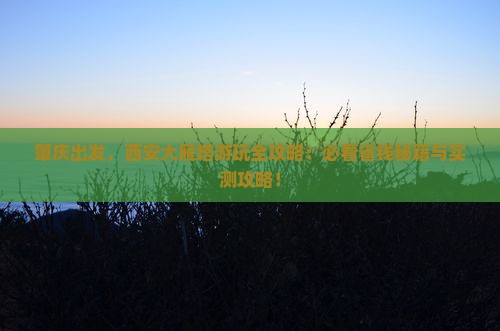 肇庆去西安大雁塔必去地
