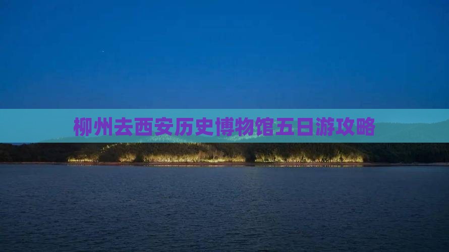 柳州去西安陕西历史博物馆五日游