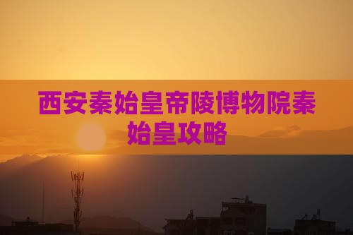河源去西安秦始皇帝陵博物院攻略