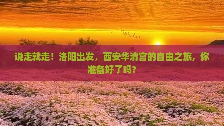 洛阳到西安华清宫自由团