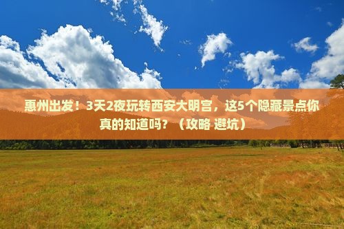 惠州到西安大明宫国家遗址公园大型旅游团