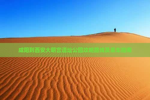 咸阳到西安大明宫国家遗址公园攻略