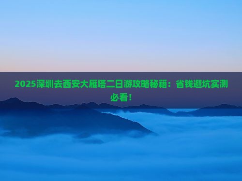 深圳去西安大雁塔二日游