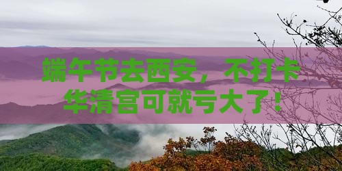 端午节去西安，不打卡华清宫可就亏大了！