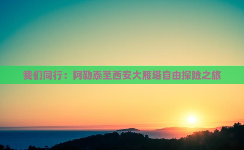 我们同行：阿勒泰至西安大雁塔自由探险之旅