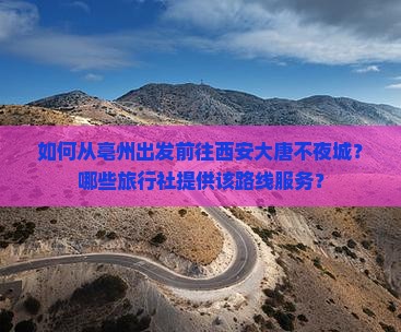 如何从亳州出发前往西安大唐不夜城？哪些旅行社提供该路线服务？