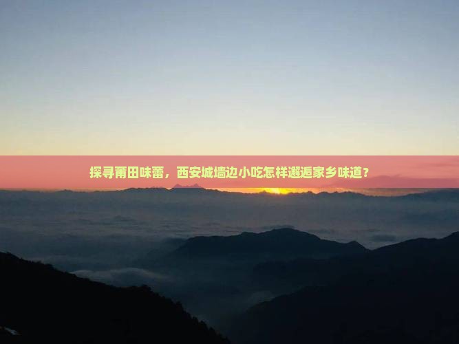 莆田去西安城墙旅游小吃