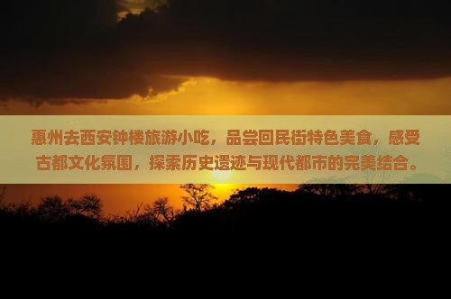 惠州去西安钟楼旅游小吃