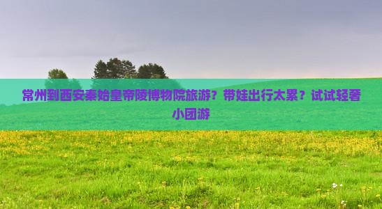常州到西安秦始皇帝陵博物院旅游
