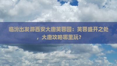 临汾到西安大唐芙蓉园哪里玩