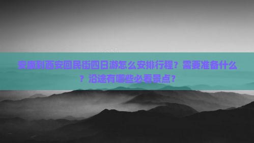 安康到西安回民街四日游