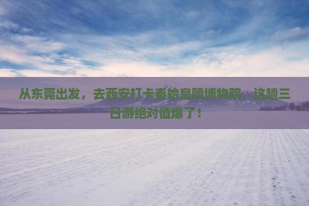东莞到西安秦始皇帝陵博物院三日游