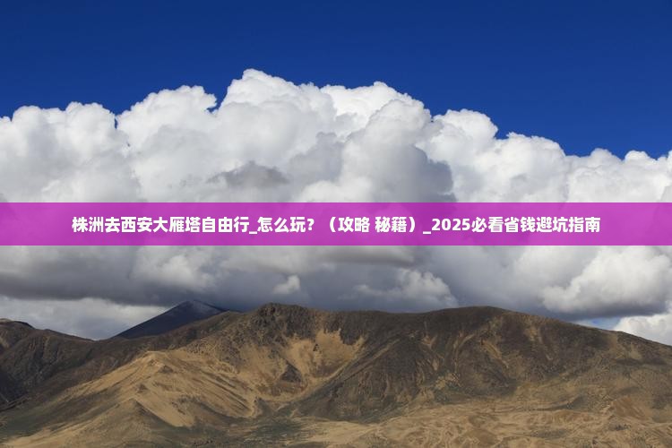 株洲去西安大雁塔自由行