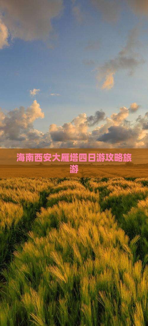 海南省直辖到西安大雁塔四日游