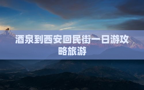 酒泉去西安回民街一日游