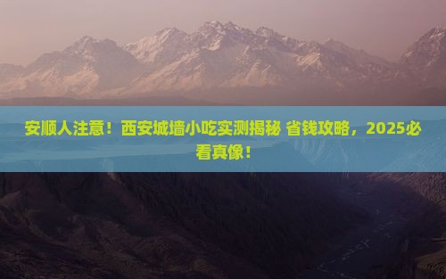 安顺去西安城墙旅游小吃
