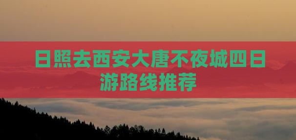 日照去西安大唐不夜城四日游