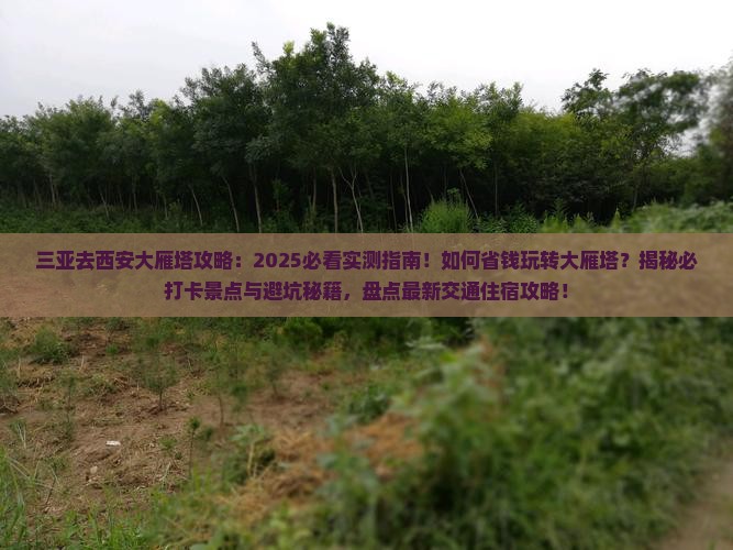 三亚去西安大雁塔攻略