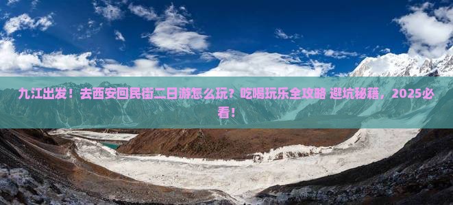 九江到西安回民街二日游