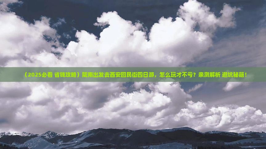 陇南去西安回民街四日游