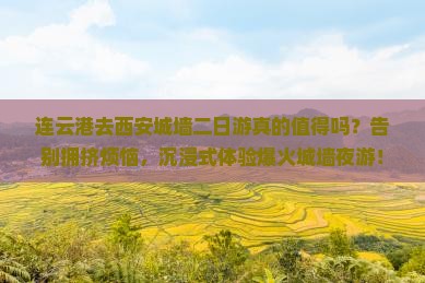 连云港去西安城墙二日游