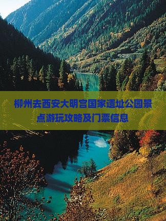 柳州去西安大明宫国家遗址公园景点