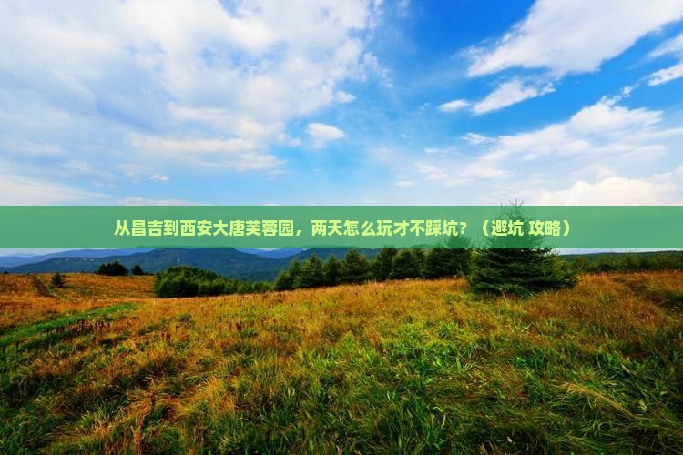 昌吉到西安大唐芙蓉园二日游