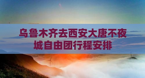 乌鲁木齐去西安大唐不夜城自由团