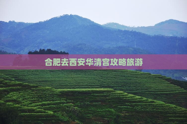 合肥去西安华清宫个人游