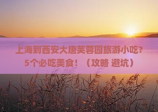 上海到西安大唐芙蓉园旅游小吃