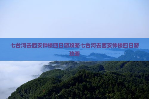 七台河去西安钟楼四日游