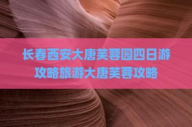 长春到西安大唐芙蓉园四日游