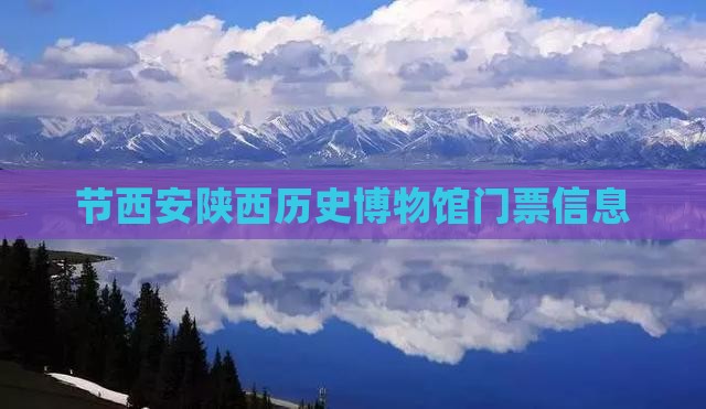 节西安陕西历史博物馆门票信息