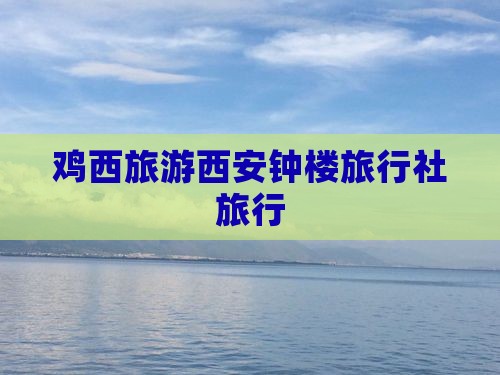 鸡西到西安钟楼旅行社