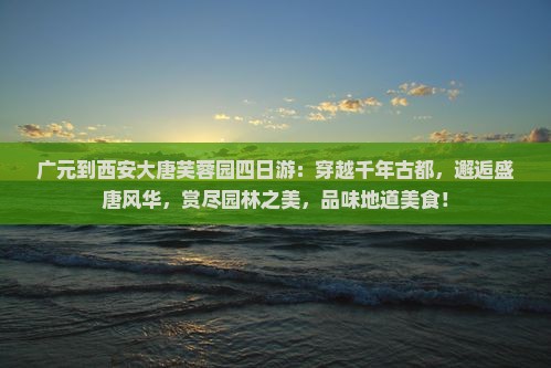 广元到西安大唐芙蓉园四日游