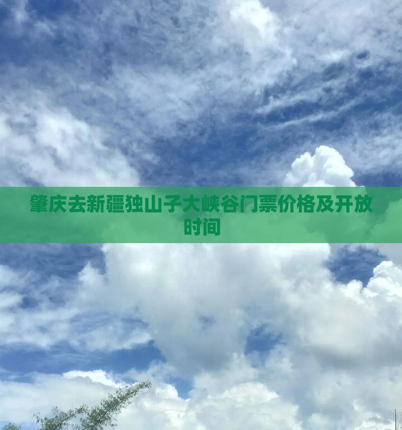 肇庆去新疆独山子大峡谷门票价格及开放时间