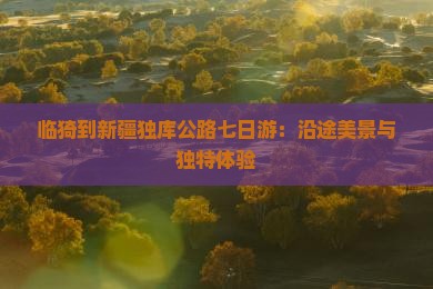 临猗到新疆独库公路七日游：沿途美景与独特体验