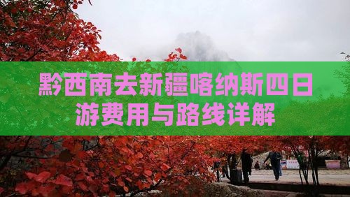 黔西南去新疆喀纳斯四日游费用与路线详解