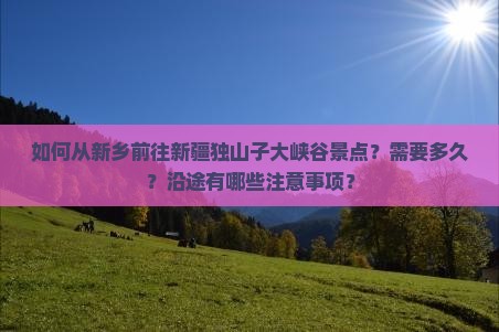 新乡去新疆独山子大峡谷景点