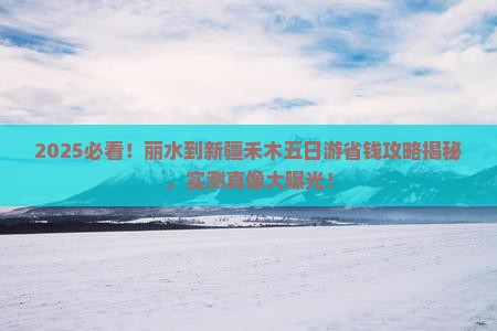 丽水到新疆禾木五日游