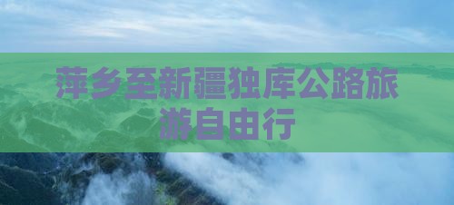 萍乡到新疆独库公路自由团