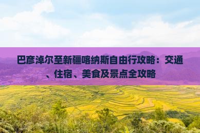 巴彦淖尔至新疆喀纳斯自由行攻略：交通、住宿、美食及景点全攻略