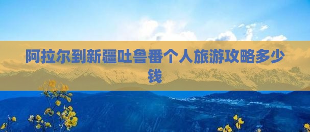阿拉尔到新疆吐鲁番个人旅游攻略多少钱