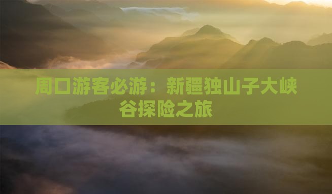 周口游客必游：新疆独山子大峡谷探险之旅